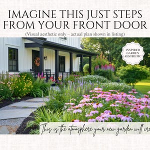 Front Yard Design Landscape Plan Full Sun Garden Layout Deer Resistant Landscape Design Zones 5-8 Garden Blueprint Yard Ideas image 7