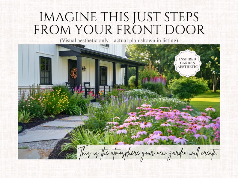 Front Yard Design Landscape Plan Full Sun Garden Layout Deer Resistant Landscape Design Zones 5-8 Garden Blueprint Yard Ideas image 7