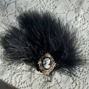 Black Feather Hair Clip, Feather Fascinator