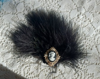 Black Feather Hair Clip, Feather Fascinator