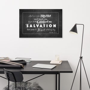 Canvas Print - Psalm 25:5 on a Chalkboard