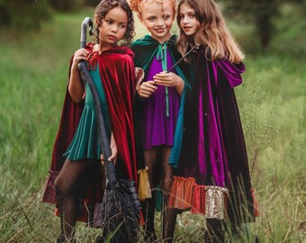 Hocus Pocus Inspired Witch Cape, Halloween Costume, Kids & Adult