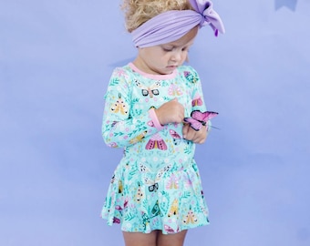 Bamboo Moth Baby Twirl Dress, Eco-Friendly Girls Play Dress