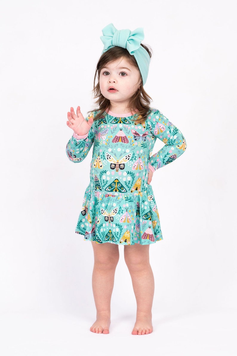 Moth Bamboo Baby & Toddler Dress, Girls Dress, Toddler girl dress, Moth Collection, Girls Play Dress, Dresses for Babies and Toddlers image 1