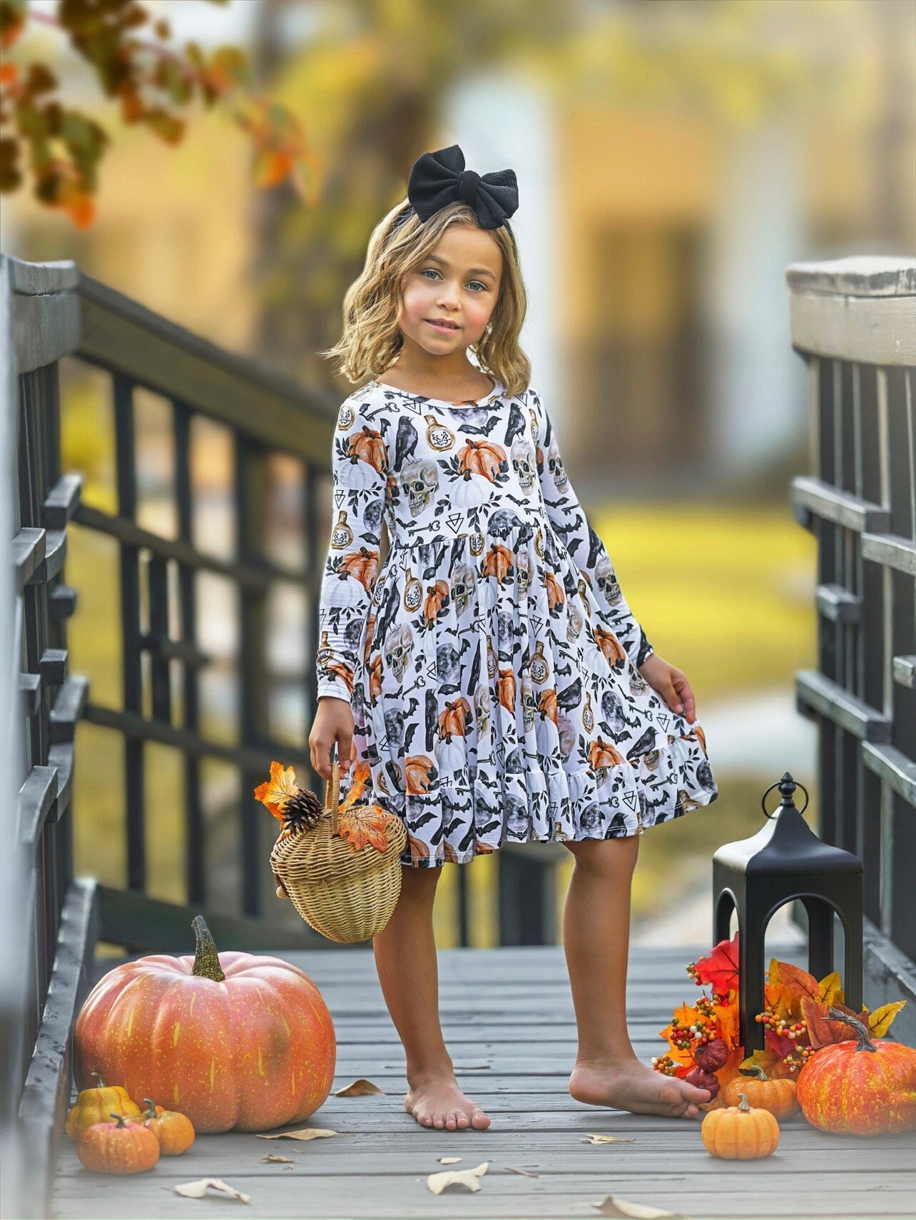 Girls Halloween Bamboo Twirl Dress, Halloween Dress, Halloween Costume, Girls Party Dress, Girls eco-friendly Dress, Toddler Birthday dress