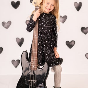 Celebrating our Love of Music with Our Bamboo Girls Rock n' Roll Twirl Dress Makes the perfect Gift for Girl. image 5