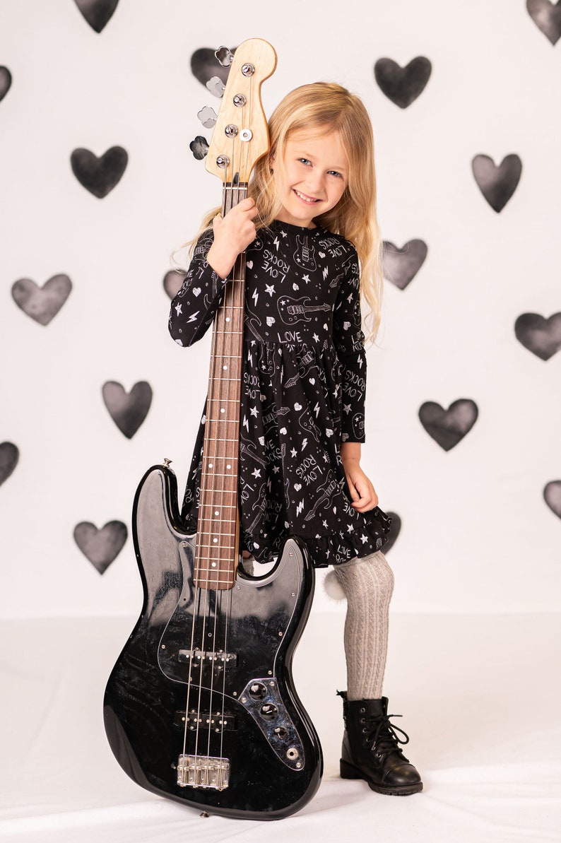 Celebrating our Love of Music with Our Bamboo Girls Rock n' Roll Twirl Dress Makes the perfect Gift for Girl. image 5