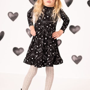 Celebrating our Love of Music with Our Bamboo Girls Rock n' Roll Twirl Dress Makes the perfect Gift for Girl. image 2
