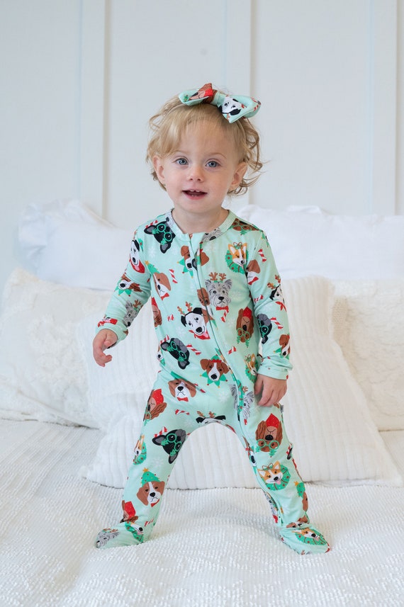 Family Matching Christmas Pajama One piece Zip up Footie Ecofriendly Baby Romper Unisex Baby Christmas Pajamas Babys First Christmas Etsy Ireland