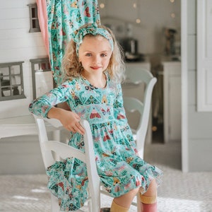 Magical Moths Bamboo Twirl Dress, Girls Twirl Dress, Toddler girl dress, Moth Collection, Girls Play Dress, Dresses for Babies and Toddlers image 2