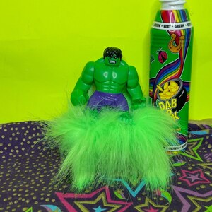 Green Hulk Bingo Daubies Topper, made from Recycled Materials on a Bingo Dauber Cap.
