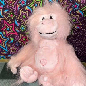 Pink Baby Gorilla Dauber Loves to yell Bingo and keep you company. Twist off her head, and She&#39;s a functional lucky unique Bingo Ink Marker.