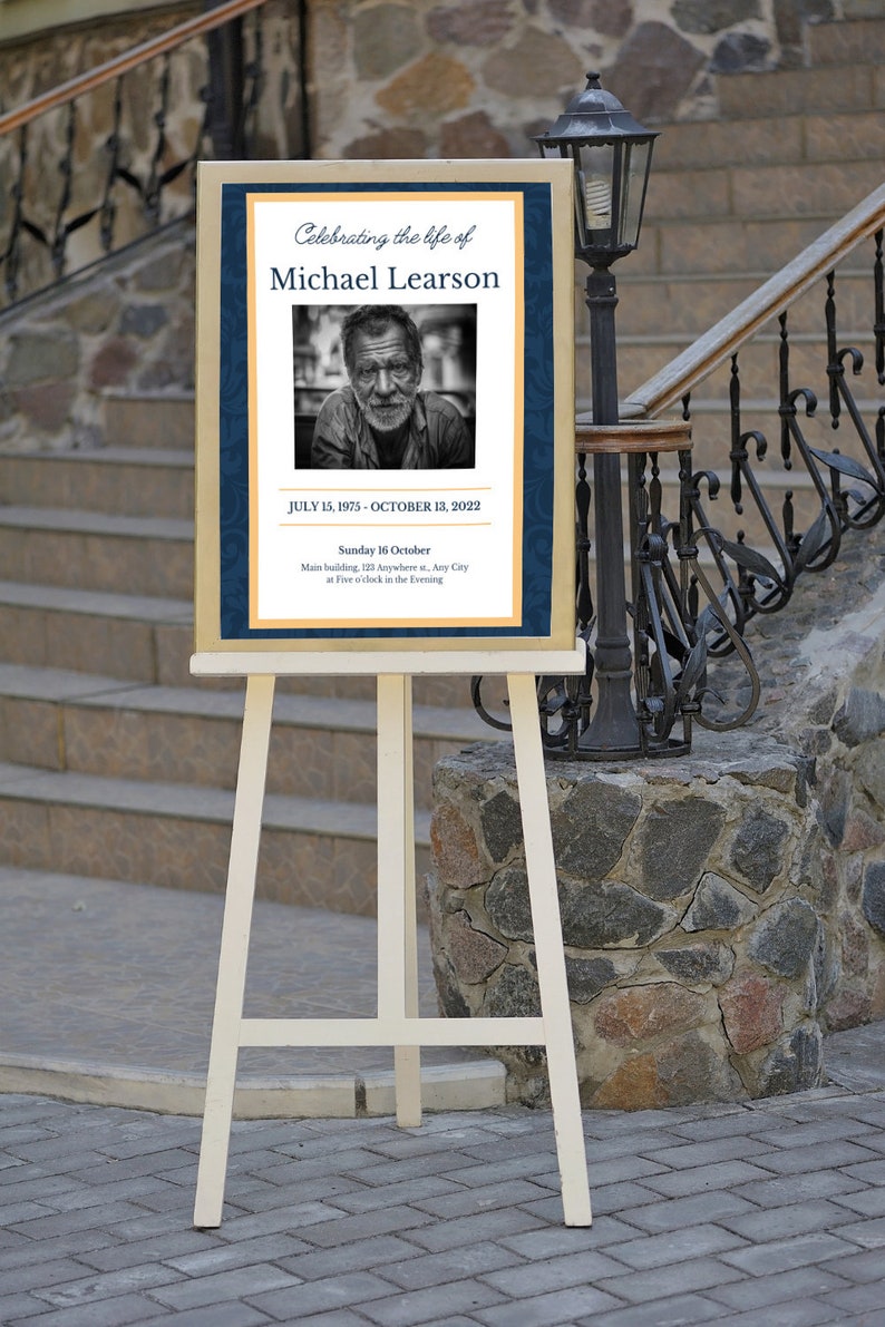 Funeral Event Sign, Easel Board, Custom Board Design, Welcome Sign
