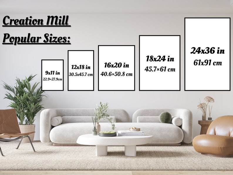 24x36, 18x24, 16x20, 12x18, 9x11, Poster Sizes