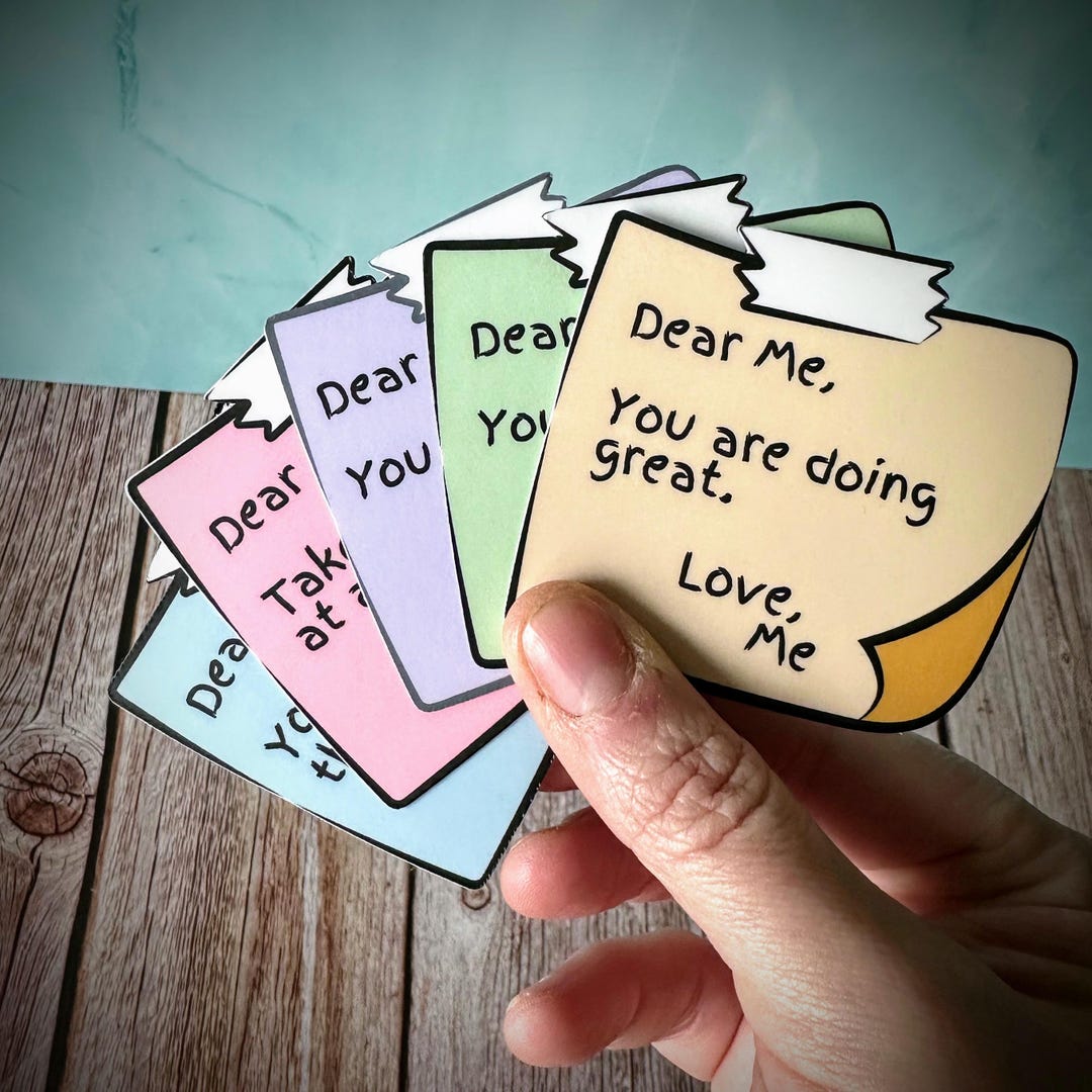 Self Love Affirmation Vinyl Sticker 5 Pack, Motivational Notes, Mental ...
