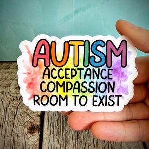 Autism Acceptance Vinyl Sticker, Rainbow Neurodiversity Decal, Advocate & Awareness Gift Sticker