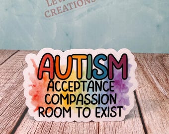 Autism Acceptance Vinyl Sticker, Rainbow Neurodiversity Decal, Advocate & Awareness Gift Sticker