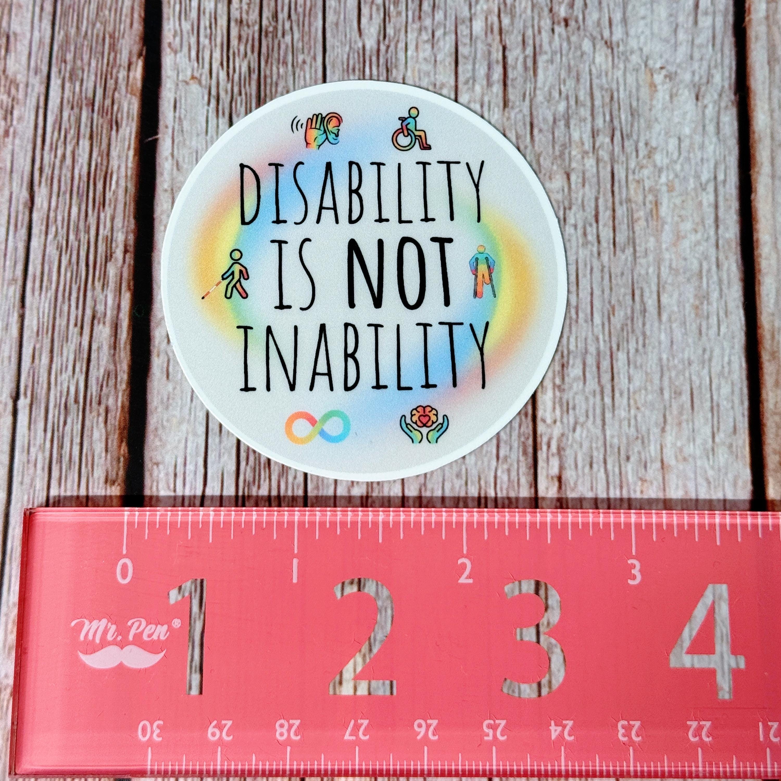 Disability is NOT Inability Sticker, Wheelchair Pride Vinyl Decal ...