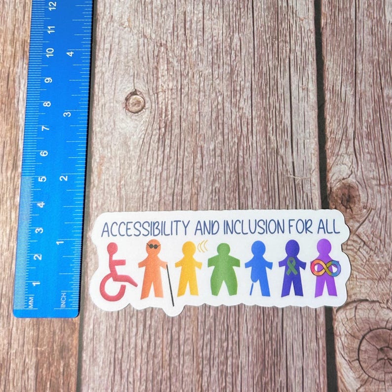 Accessibility and Inclusion for All Sticker, Disability Pride Decal, Neurodiversity Advocate Gift, Two Options 画像 8