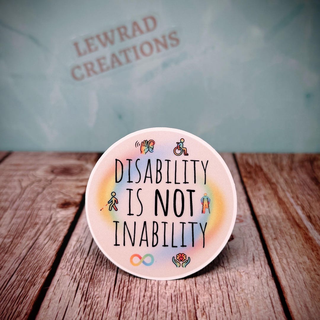 Disability is NOT Inability Sticker, Wheelchair Pride Vinyl Decal ...