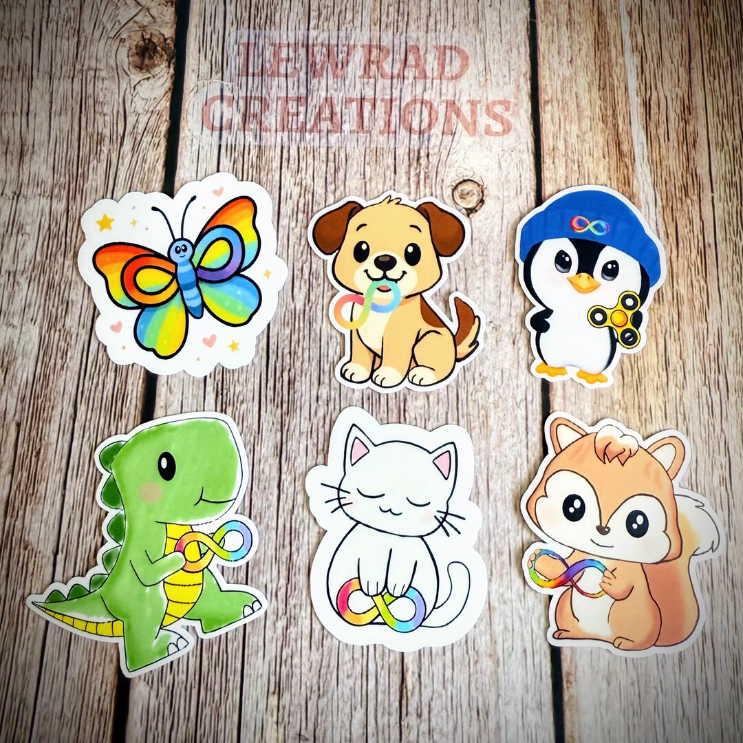 Neurodiversity Stickers, Animal Vinyl Sticker Pack, Neurodivergent Gift ...