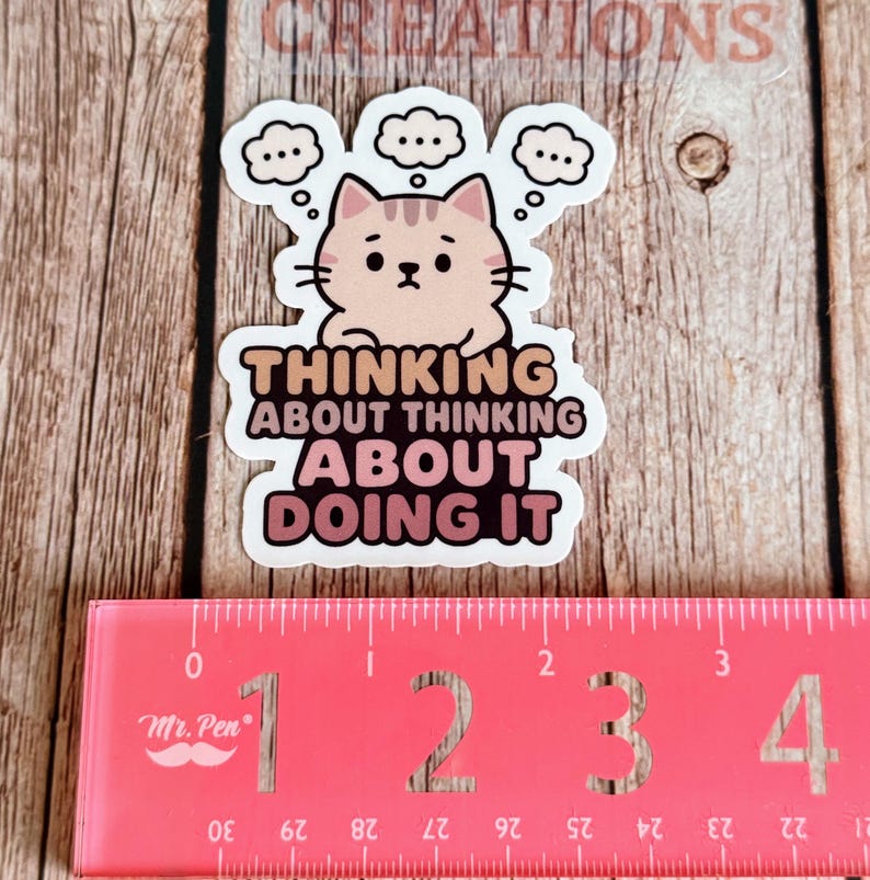 Procrastination Cat Sticker, Mental Health Humor, Overthinking Decal - Etsy