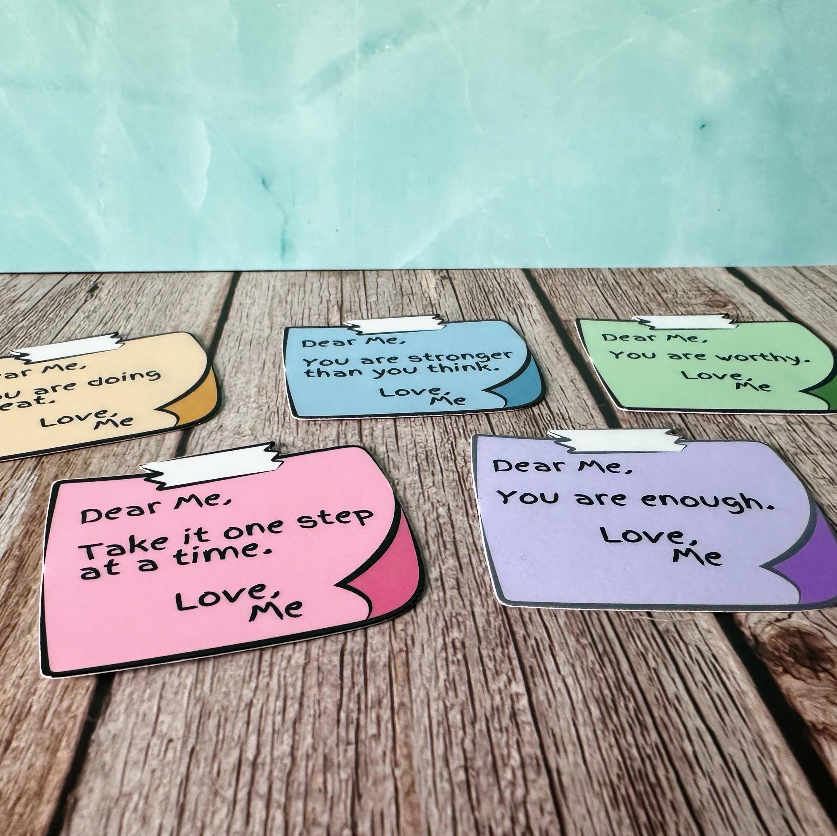 Self Love Affirmation Vinyl Sticker 5 Pack, Motivational Notes, Mental ...