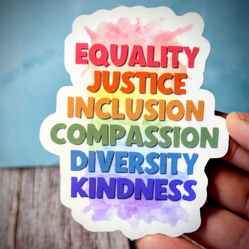 Choose Inclusion Equality Kindness Vinyl Sticker, Inclusion Compassion Sticker, Choose ...