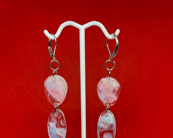 Spring double drop resin earring