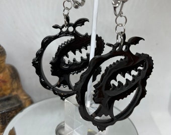 Bride of Frankenstein black goth earrings