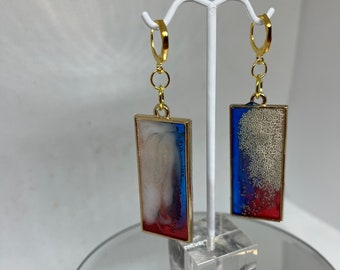 Red White and Blue resin in a Gold setting! Just in time for the holiday!