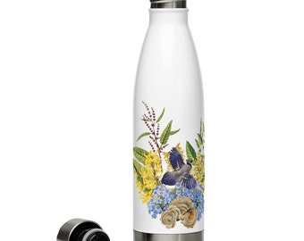 April Native Plants and Pollinators Stainless Steel Water Bottle