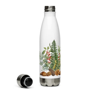 December Native Plants and Pollinators Stainless Steel Water Bottle