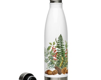 December Native Plants and Pollinators Stainless Steel Water Bottle