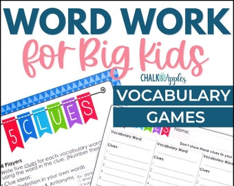 Vocabulary Games for Partners and Whole Group - Word Work for Big Kids