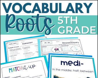 5th Grade Vocabulary Greek & Latin Root Words - Unit 1 PRINT Vocabulary