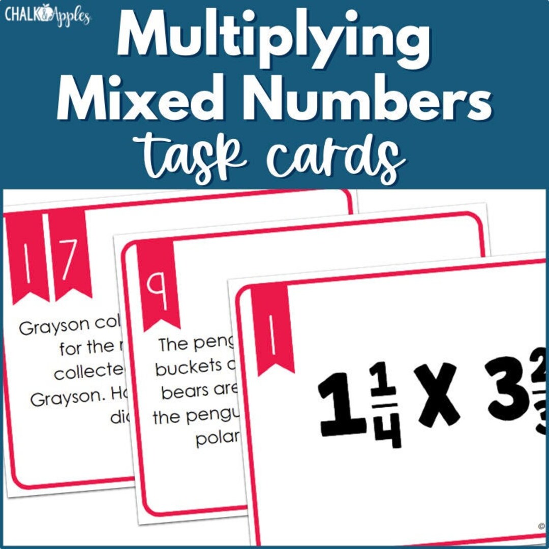 Multiplying Mixed Numbers Task Cards & Scoot Etsy