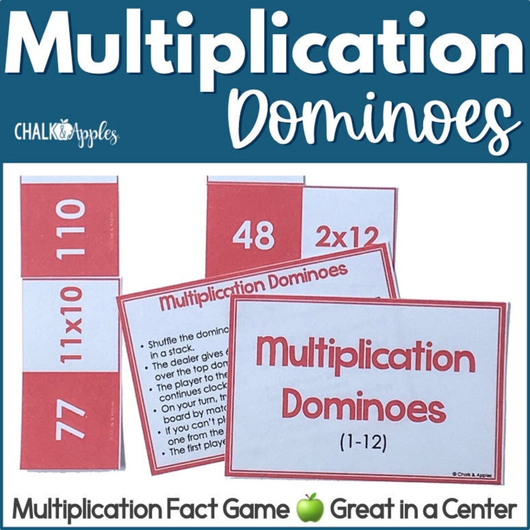 Multiplication Fact Dominoes Game Etsy