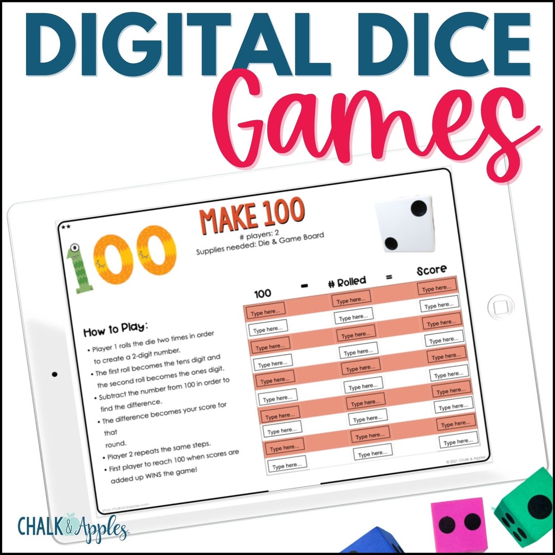 Dice Games for Math Fluency Skills Digital Math Games Etsy