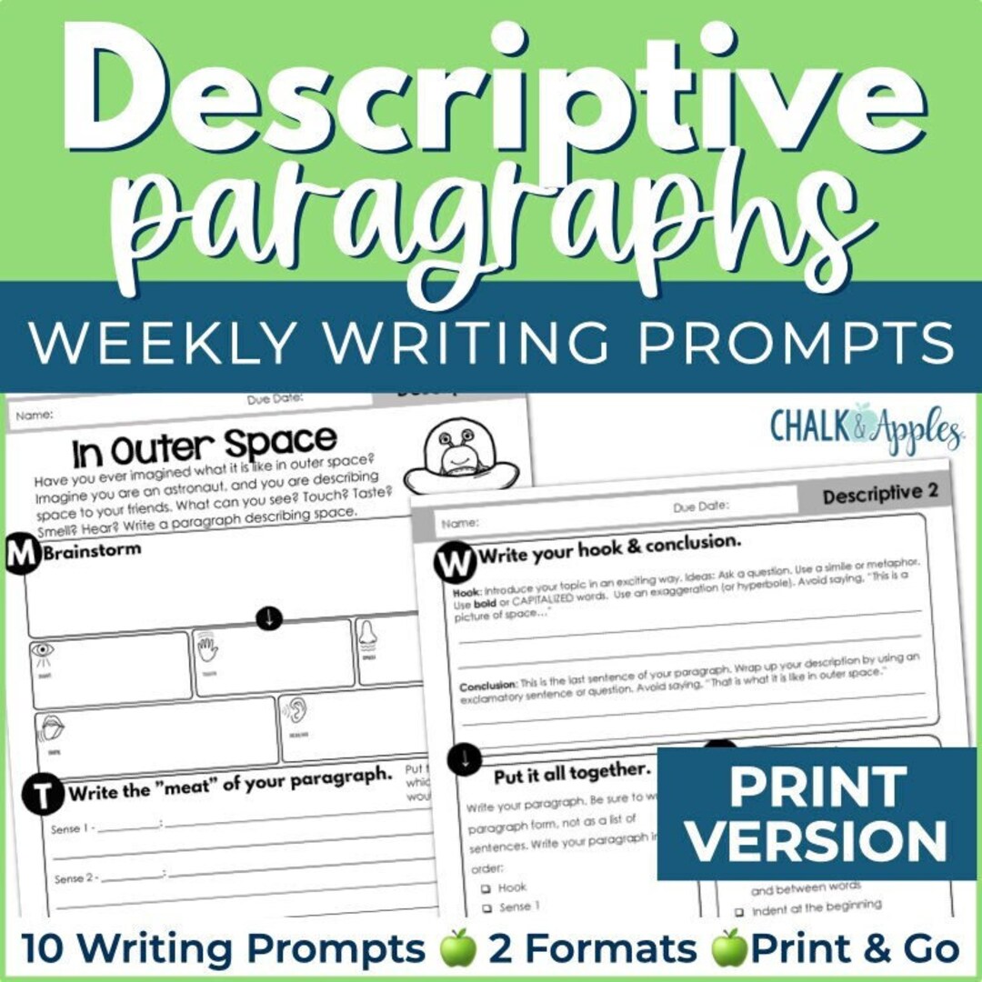Descriptive Paragraph Writing Paragraph Of The Week PRINT Etsy
