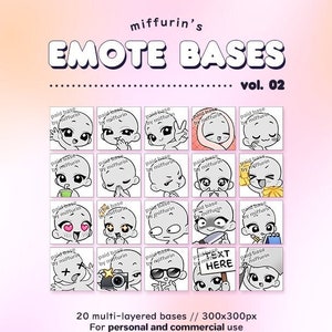 Emote Base Pack #02 - 20 bases to make your own emotes with!