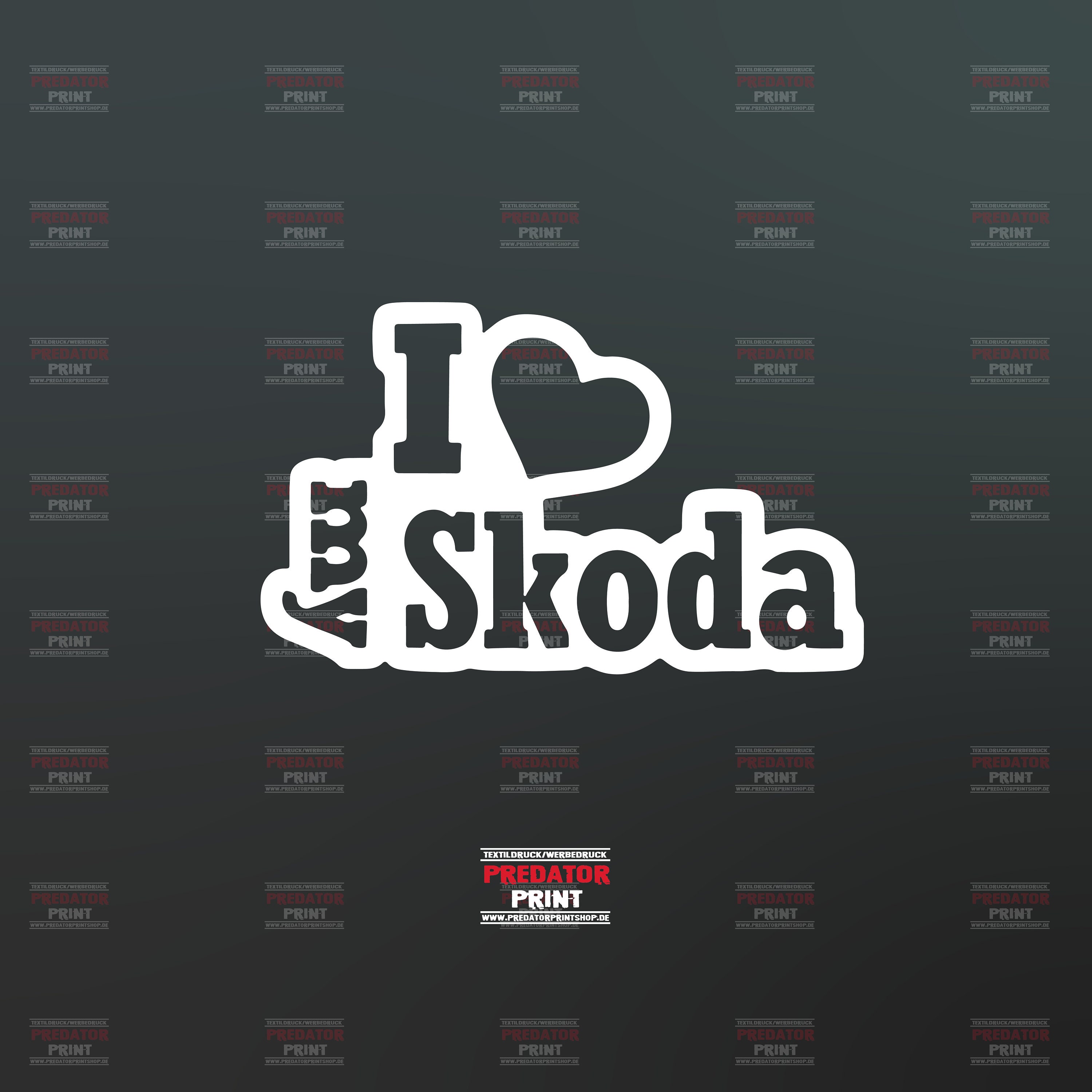 Vinyl sticker car sticker I Love My Skoda