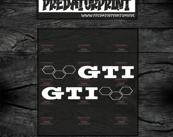 Vinyl sticker car sticker GTI Hexagon II pack of 2