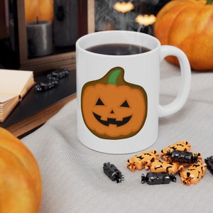 Jack-O-lantern Mug, Halloween Baking Cup, Fall Themed Coffee Mug, Ceramic Mug, Pumpkin Mug For Coffee Or Tea, Cute Halloween Coffee Cup