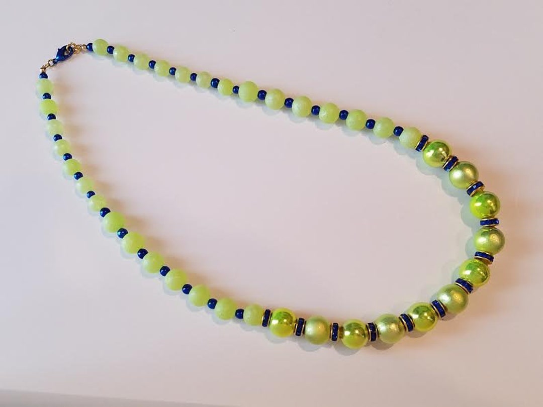Seahawks Corkie and Glow Fishing Bead Necklace and Earrings