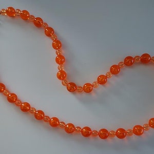 Long Transparent Orange Necklace and Earrings