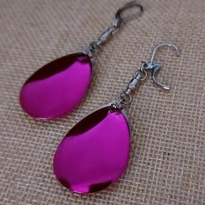 Pink Fishing Blade Swivel Earrings