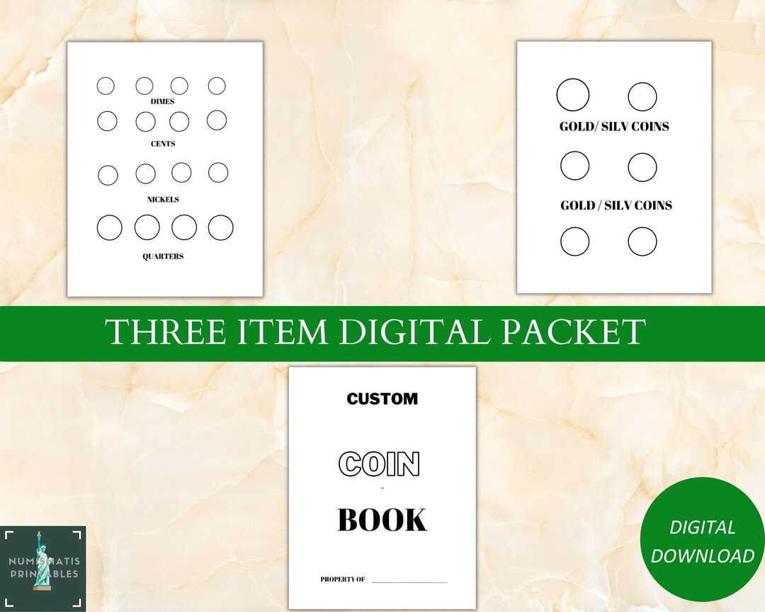 Printable Coin Collecting Book for Collecting Coins, Perfect Gift for a