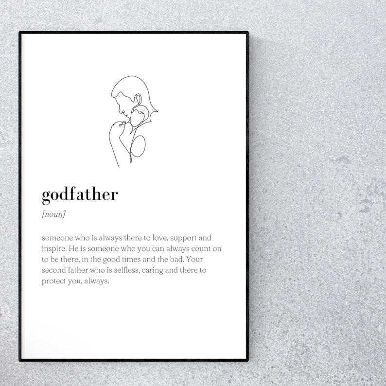 Godfather Definition Print, Printable Art, Instant Download, Quote