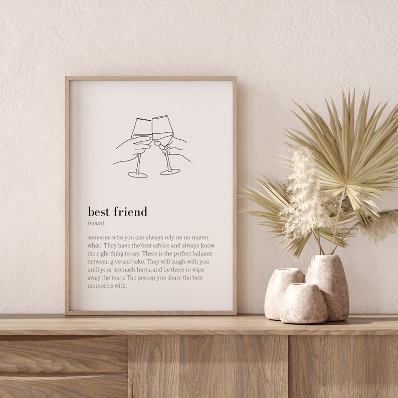 Best Friend Definition Print, Printable Art, Instant Download, Quote